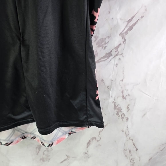 Twin Six Cycling Jersey Women XL Black Pink Plaid Skull Bike Zip Pockets Top - Picture 4 of 11